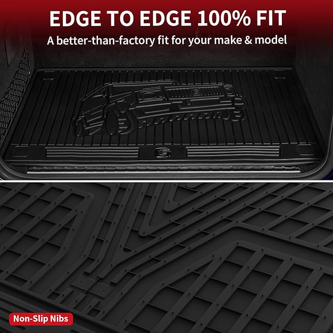 LASFIT Cargo Mats for Mercedes Benz G Class G550 / G580 / G63 AMG SUV 2026 2025 2024 2023 2022 2021 2020 2019, All Weather TPE Custom Fit Cargo Liner for G Class Trunk Mats, Black