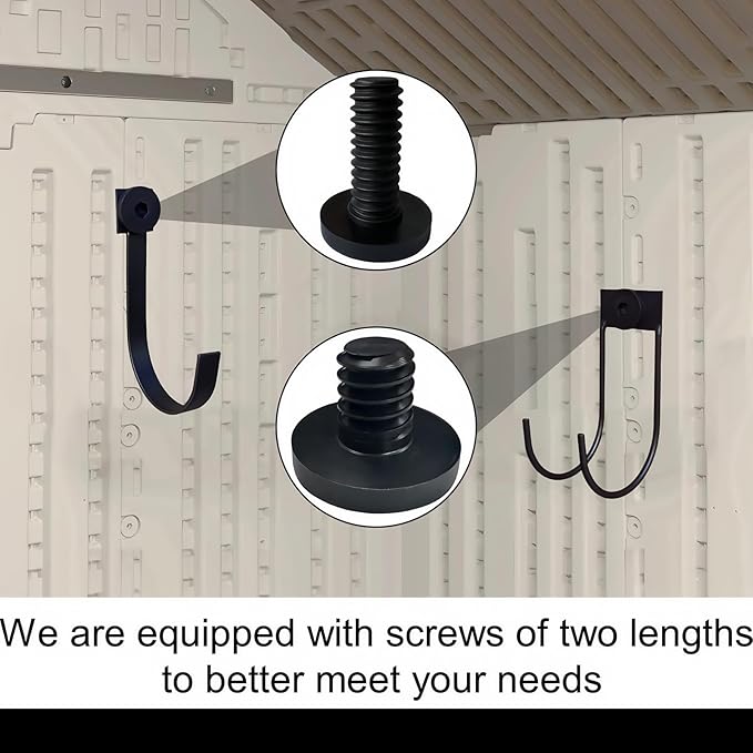 4-Pack Storage Shed Hooks for Suncast,Resin Shelf Accessory Outdoor Sheds Storage,with EZ Bolt Assembly,Replaceable Screws, Reusable,for Suncast Select Outdoor Shed Models