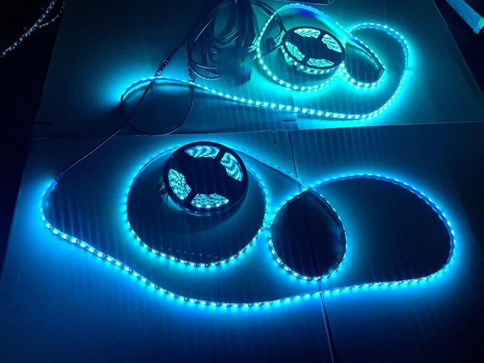 Black Out Full Tinted Smoked LEDs x4PCS 4FT 48" 1.2Meters RGB Dream Color Chasing IP65 Light Strips for Car Truck Slingshot Golf Cart Motorcycle Wheel Underbody Fender Grille DIY Bluetooth Remote