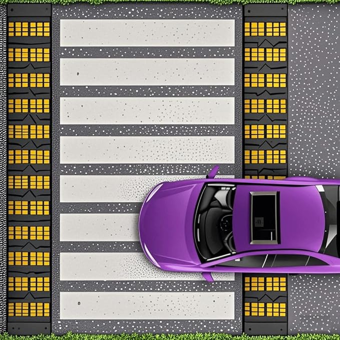 Speed Bumps for Driveway 35"x10"x1.8" Flexible Installation Connect Multiple Units for Any Road Width Asphalt Concrete Gravel Driveway (Left and Right Ends)