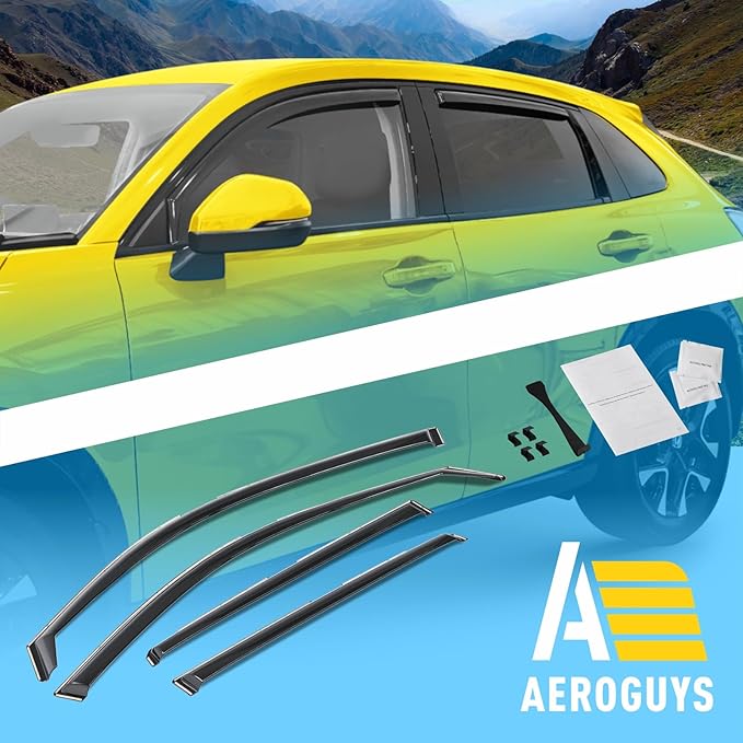Extra Durable Window Deflectors in-Channel Window Visors Rain Guards Fit for Honda HR-V 2023-2025, Sun Visors, Wind Vent for Shades, Exterior Car Accessories - 4pcs. AG0594