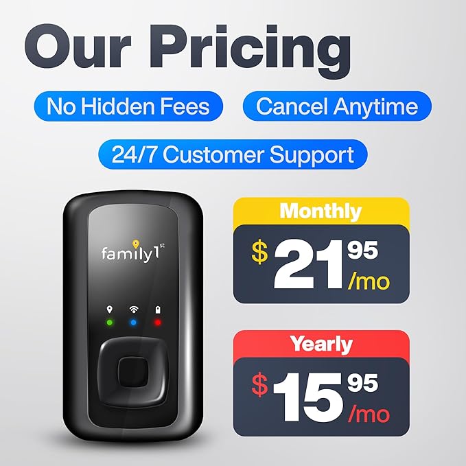Family1st Portable Automobile GPS Trackers for Vehicles, Cars, Loved Ones, Real Time Tracking App, Up to 30 Days Battery Life, Hidden Tracking for Theft Protection & Subscription Needed.