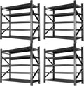 Metal Garage Shelving Heavy Duty, 5-Tier Adjustable Wire Storage Garage Shelves, 8000 LBS Loads Industrial Shelving Units for Garages, Warehouses, Kitchen, Black, 59" W x 24" D x 71" H,4 Pack