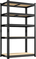 REIBII Storage Shelves 1600LBS Garage Shelving Heavy Duty Metal Shelving 5 Tier Garage Shelves Adjustable Metal Shelf for Kitchen Basement Pantry Warehouse 28.2" W x 11.8" D x 59.9" H