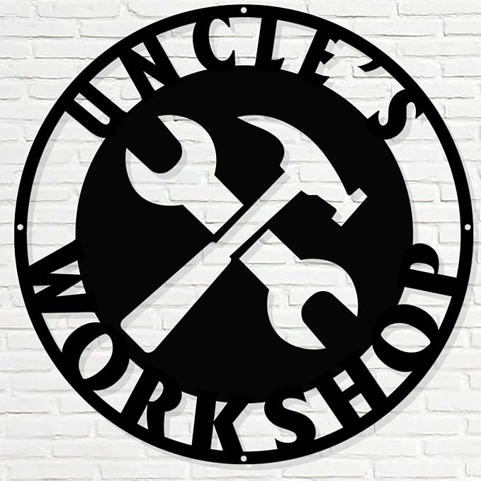 Personalized Papa's Workshop Metal Sign - Custom Dad's Garage Wall Decor for Mechanic, Birthday Gift for Men, Boyfriend - Fathers Day Workshop