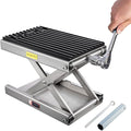 CXRCY 1200 LBS Motorcycle Lift Scissor Jack Stainless Steel Finish Upgraded Dirt Bike ATV Steel Motorcycle Hoist Stand with Ratchet Wrench,Crank Handle,Thickened Rubber Pad,Wide Deck