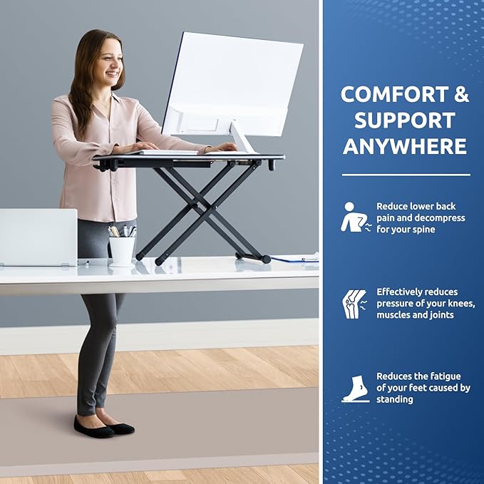 KitchenClouds Kitchen Mat Cushioned Anti Fatigue Rug 24"x70" Waterproof, Non Slip, Standing and Comfort Desk/Floor Mats for House Sink Office (Khaki)