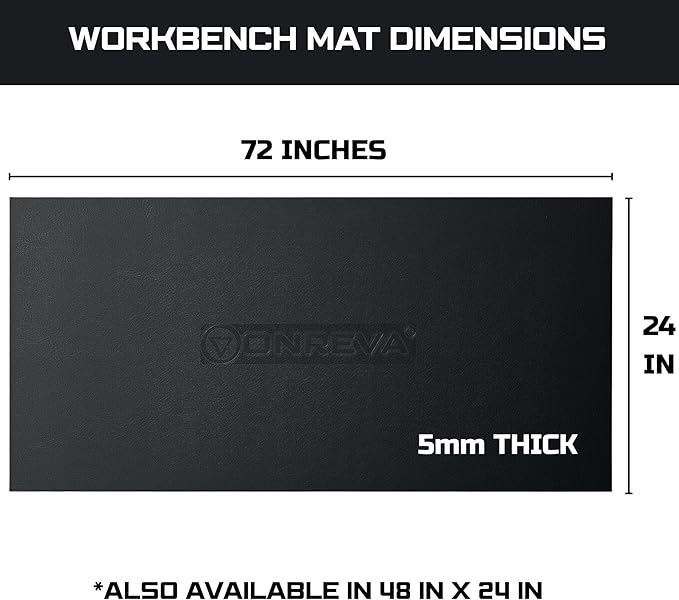 Workbench Mat 24X72 Inches, EVA Work Mat, Protect Your Work Bench Top, Heavy Duty Pad for Tool Box Top, Table, Tool Station, Rolling Cabinet Cart Cover Liner Matt, 72"X24" 5mm Thick