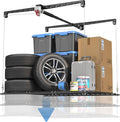 Overhead Garage Storage Rack, Heavy-duty 4x4 Ft Ceiling Storage Racks with Safety Lock, Ideal for Garage Storage Mounted Lift System and Storage Organizer, 250lbs Capacity