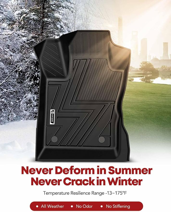 YHTAUTO Floor Mats Fit 2017-2025 Jeep Compass, TPE All Weather Car Mats Waterproof Anti-Slip Odorless Floor Liner, Interior Car Accessories Front & 2nd Row Liner