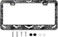 License Plate Frame for Bats and Spider Webs Stainless Steel License Plate Frames Holder Covers Rust-Proof Auto Parts Decoration with Screws License Plate Holder for Car Accessories 12x6 Inch