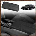 Muslogy Armrest Pad Center Console Cover Compatible with 2025 Toyota Camry LE SE XLE XSE Accessories Armrest Lid Protector Vegan Leather Extra Soft Lid Cushion (Black/Black Stitching)