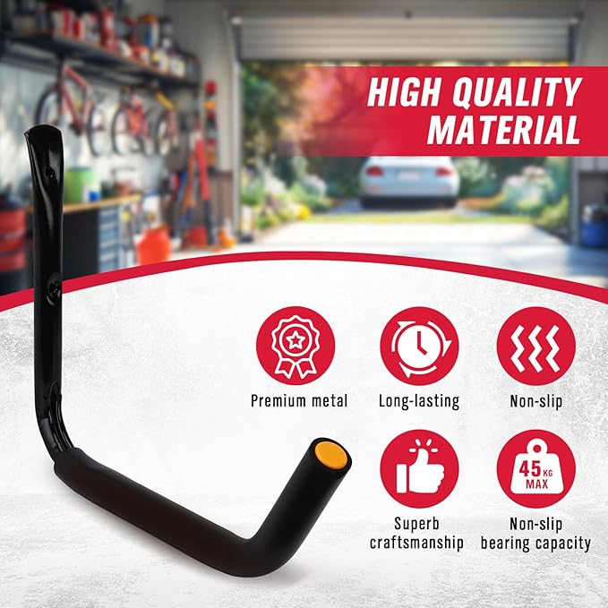 SEDY 4-Piece 15" 100 Lbs Heavy Duty Garage Storage Hooks, Kayak Storage Rack Garage Hooks Jumbo Arm Kayak Wall Mount for Hanging Surfboard Snowboard Paddle Board Ladders Bikes