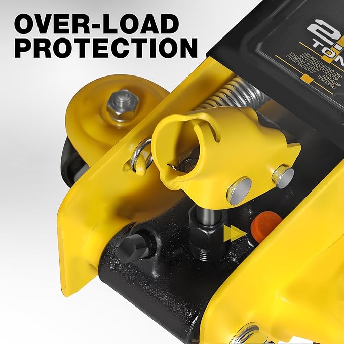 YELLOW JACKET 2.5 Ton Trolley Jack Hydraulic Low Profile Floor Jack for Cars Lift with Single Piston Lift Pump, 5500 lb Capacity
