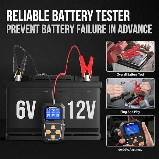 KONNWEI KW218 6V 12V Car Battery Tester 100-2000 CCA Automotive Battery Load Tester Alternator Tester Digital Auto Battery Analyzer Charging Cranking System Tester for Car Truck Marine Motorcycle Boat