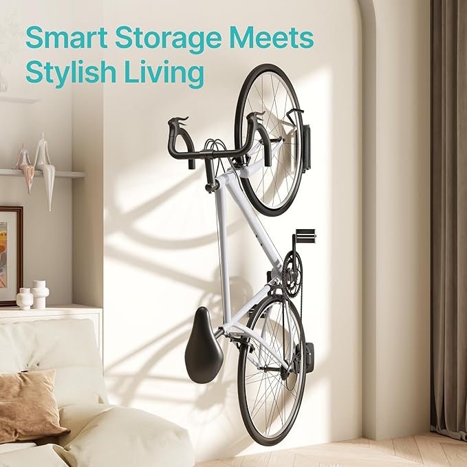 Bike Rack Garage, Bike Wall Mount Heavy Duty, Holds 77 Lbs, Swivel Bike Hangers for Garage, Adjustable Indoor Bike Storage for Bedroom Home Office, 2 Pack