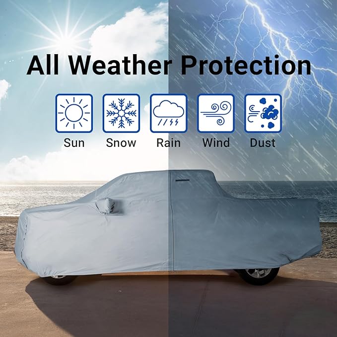 iCarCover Fits 2015-2024 Colorado Crew Cab, 5.1 ft Short Bed Chevy Truck Cover Automobiles Form-Fit Padded Full Exterior Waterproof Automobiles Protection Covers