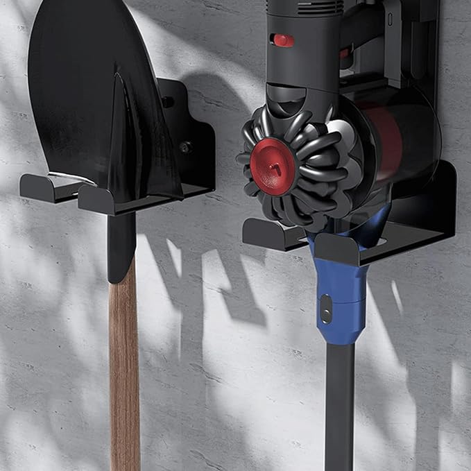 2 Pack Heavy Duty Weed Eater Hanger Wall Mount, Garage Organizer Trimmer Rack for Grass Trimmer Wall Mounted, Black Power Tool Hanger Storage Rack, Weed Wacker Hooks for Garage