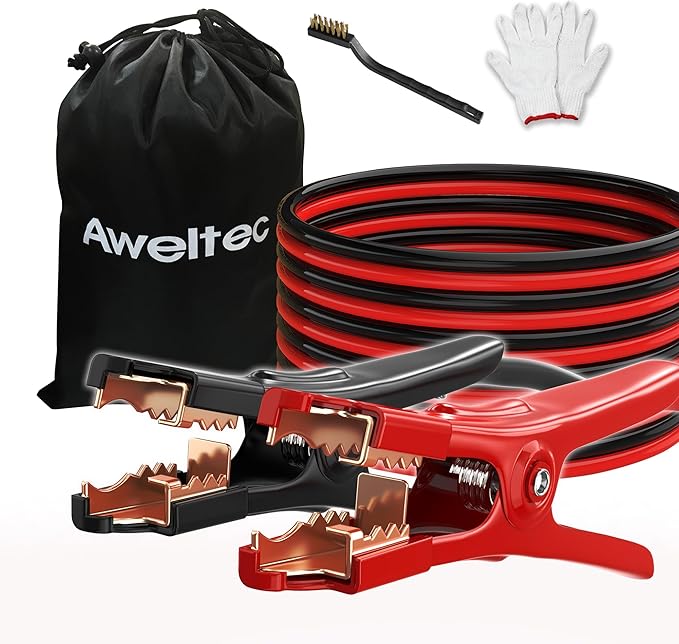 UL-Listed Jumper Cables - 4 Gauge 20 Feet Battery Cables for car, Heavy Duty Booster Cables (4AWG x 20Ft) with Carry Bag