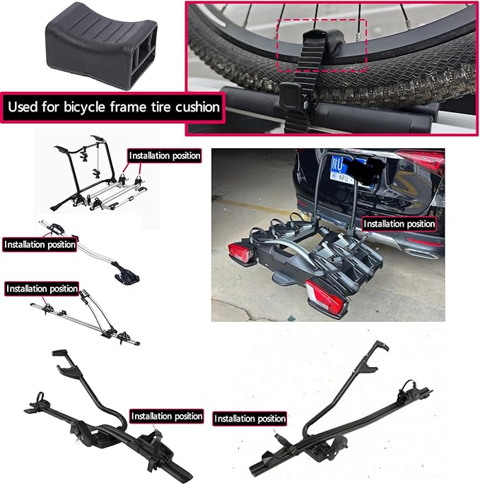 2PCS Roof Rack Bike Wheel Adapter Straps with Cushion for Secure Cycling Transport for Thule 599 598 591 568 564 561 532 933 926