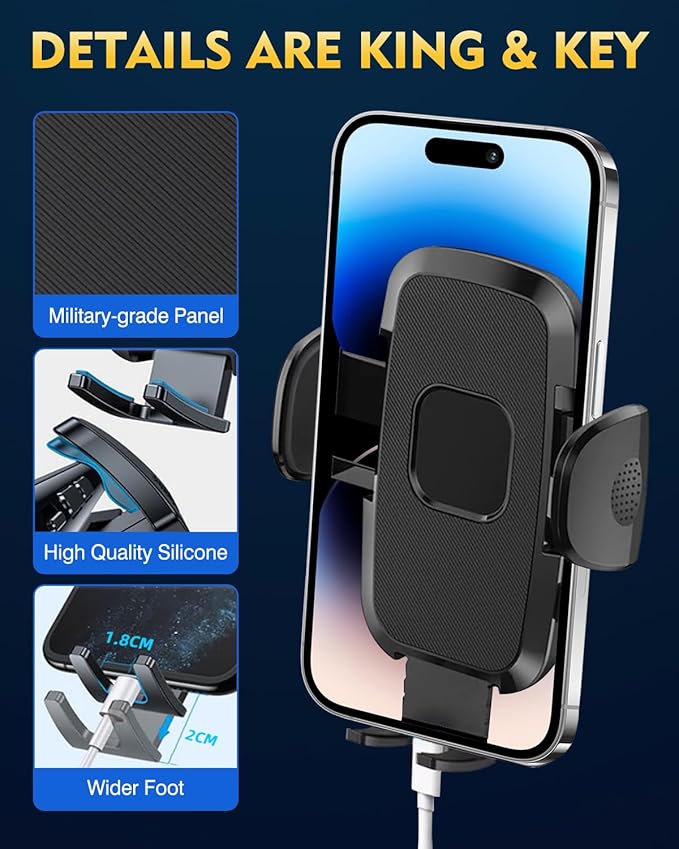 [Military-Grade Construction Phone Holders for Your Car, 2025 New Car Phone Holder Cell Smartphone Mount Windshield Dashboard Suction Cup Stand Truck Cradle for iPhone Samsung Android All