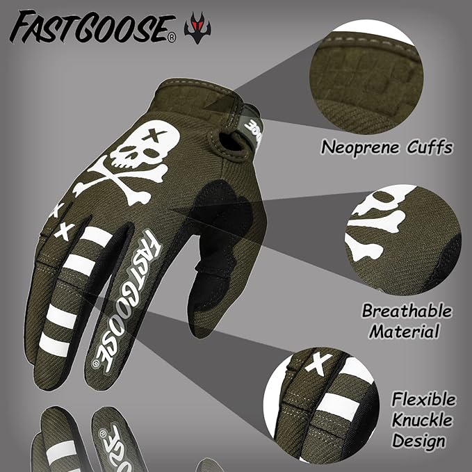 Dirt Bike Motorcycle Gloves - Motocross, Motorbike & ATV Off Road Racing Sports Cycling Gloves