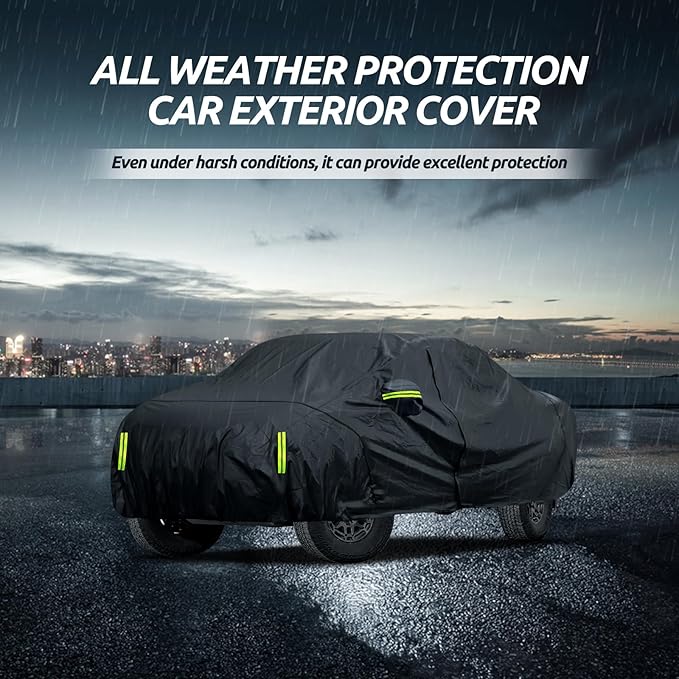 Migaven 6 Layers Car Cover Custom Fit for Toyota Tacoma 2005-2024, Waterproof Full Exterior Cover Rain Sun Protection with Door Zipper