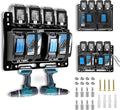 Battery Holder for Makita, Wall Mount for Makita DC18RC DC18RD Chargers, Suitable for Makita Battery Charger 14.4V/18V Batteries and 2 Drilling Screwdrivers, Storage in The Workshop and Garage
