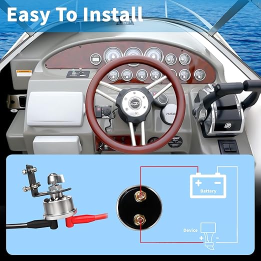 200A 12-48V High Current Master Battery Disconnect Switch Battery Power Cut Off Isolator Killer Switch with Face Plate for Car Vehicle RV Truck Boat Marine ATV