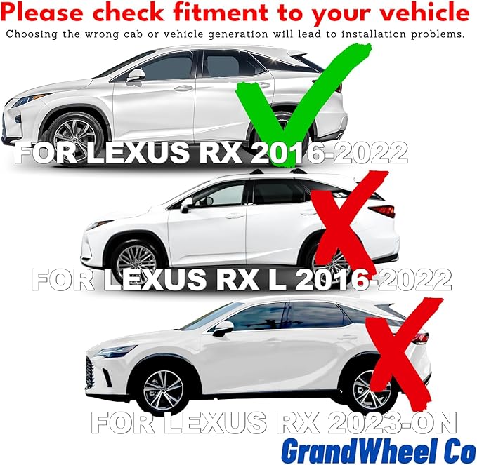 Window Deflectors Smoke Tinted In-Channel Side Window Vent Visor Deflectors Rain Guards Compatible with RX 2016-2022 - 4pcs. GW0726