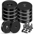 MIKEDE 10 Pack Strong Magnets Heavy Duty, 150LB Neodymium Cup Magnets with Countersunk Hole, Stainless Screw for Wall Mounting, Rare Earth Magnet Black Round Base Disc Magnet 1.4" D x 0.27" H