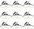 BBESTLED 9 Pack LED High Bay Lights 240W 33,600LM 5000K, Dimmable UFO LED High Bay Shop Light, UL DLC Listed, IP65 Waterproof Commercial Warehouse Lights for Gyms Garage Workshop Barn Factory