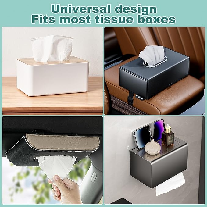 4-Ply Car Tissue Refills (1920 Layers) - 16 Pack Travel Size Tissues, Soft & Strong Disposable Facial Tissues for Car, Office, Home - 480 Sheets