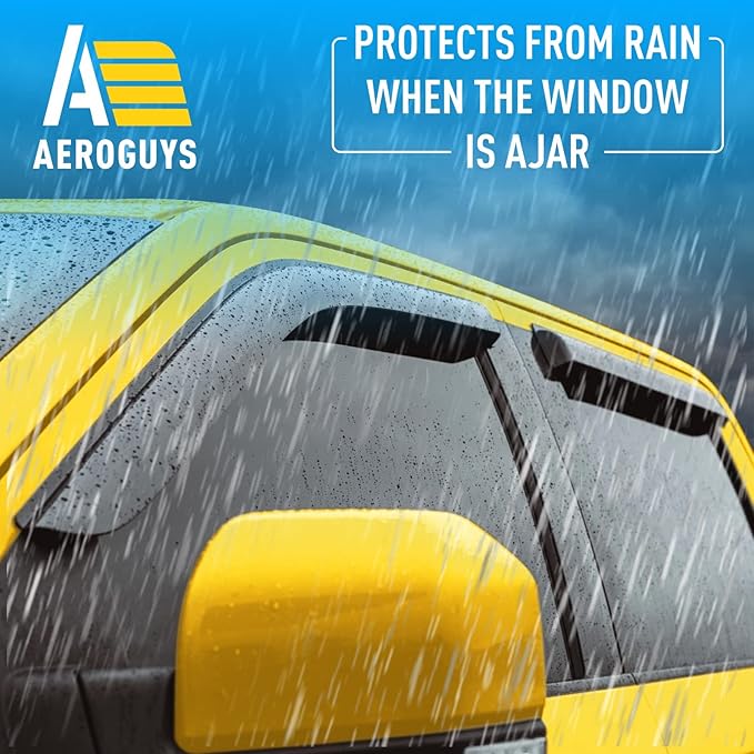 Extra Durable Window Deflectors Tape-On Window Visors Rain Guards Fit for Ford F150 2015-2025 SuperCrew, Sun Visors, Wind Vent for Shades, Exterior Car Accessories - 4pcs. AG0050