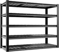 5-Tier 60”W x 24”D x 72”H Garage Shelving Storage Shelves 3000LBS Heavy Duty Metal Shelf Adjustable Rack Units Suitable for Garage Basement Warehouse Utility Shelves (Black)