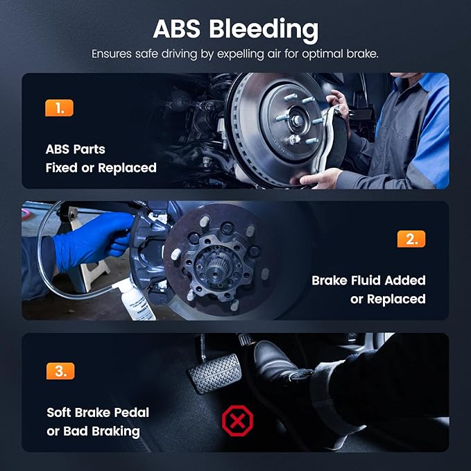 ANCEL AD610 Pro ABS SRS OBD2 Scanner, ABS Bleeding, SAS Calibration, ABS, Airbag, EPB, Oil Reset, Full OBD2 Functions, AutoVIN, Free Lifetime WiFi Updates