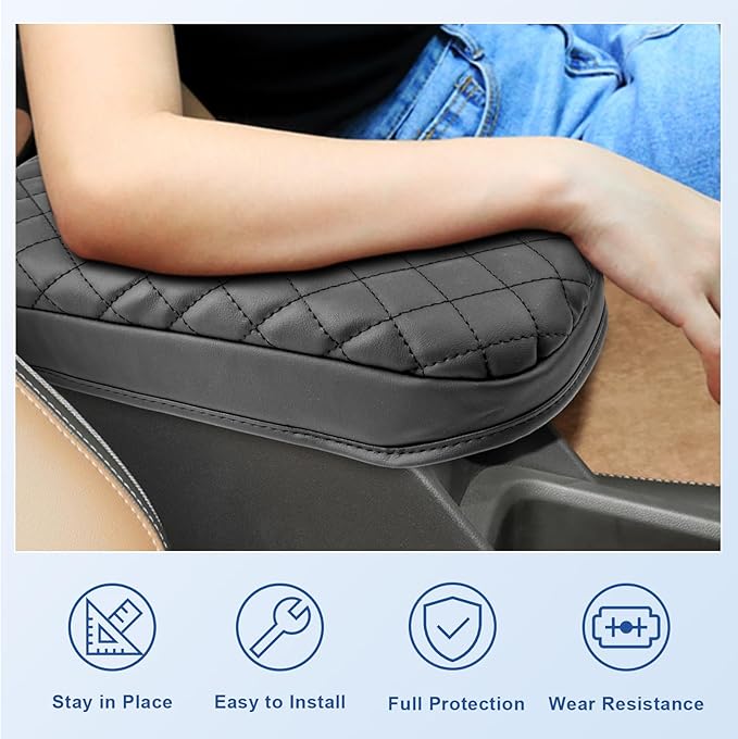 CDEFG 2024 2025 Trax Center Console Cover for 2024 2025 Chevy Trax Armrest Cover Middle Console Pad Arm Rest Cover 2024 Trax 2025 Accessories (Black)