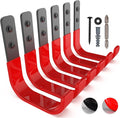 4 Inch Garage Hooks, 6 Pack Heavy Duty Wall Hooks for Hanging, Ladder Hangers for Garage Wall Mount, Steel J Utility Garden Hose Holder Tool Organizers and Storage(55lbs)
