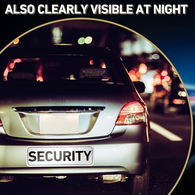 2 Pcs Security Officers Magnetic Signs Heavy Duty Reflective Security Sign Magnet Waterproof Magnetic Decals for Vehicles Cars Truck Rover Patrol 18 x 6 Inch White with Black Border