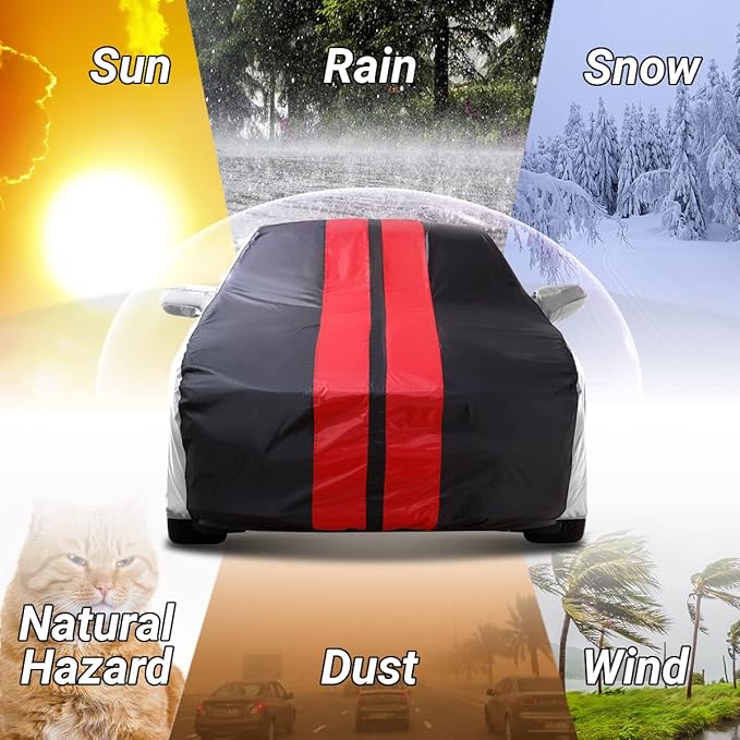 iCarCover Custom Car Cover Compatible with Mustang GT 1979-2004, Waterproof All Weather Rain Snow UV Sun Protector Full Exterior Indoor Outdoor Car Covers, Tribe (Gray/Black)