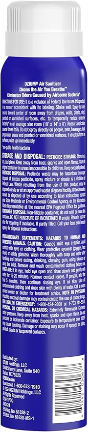 Ozium 3.5 Oz. Air Sanitizer & Odor Eliminator for Homes, Cars, Offices and More, Original Scent, 4 Pack