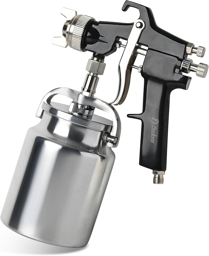 Industries - 2.0 mm Siphon Feed Spray Gun with 1000 ml Metal Cup - Precision LVLP Paint Sprayer - Professional & DIY Projects - Efficient Painting Tools - Consistent Finish