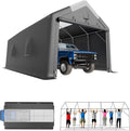 Carport Canopy 12x20FT Heavy Duty with Translucent Roof - Skyview Portable Garage with Reinforced Metal Frame, Zipper Doors, All-Weather Resistant,Waterproof Outdoor Storage Shelter for Cars/RV/ATV
