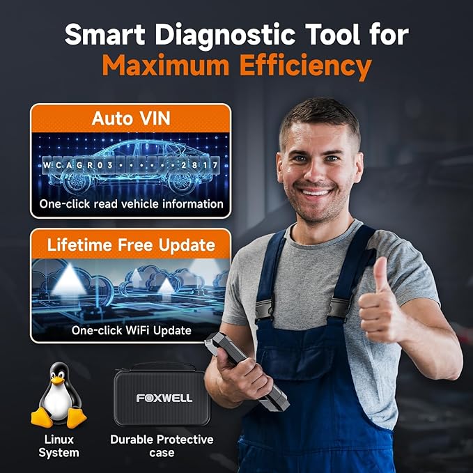 FOXWELL NT624 Elite OBD2 Scanner Upgraded from NT614Elite & NT604Elite Code Reader, All-System OBD2 Scan Tool, 8 Advanced Reset Functions, AutoVIN, Live Data, Lifetime WiFi Free Updates