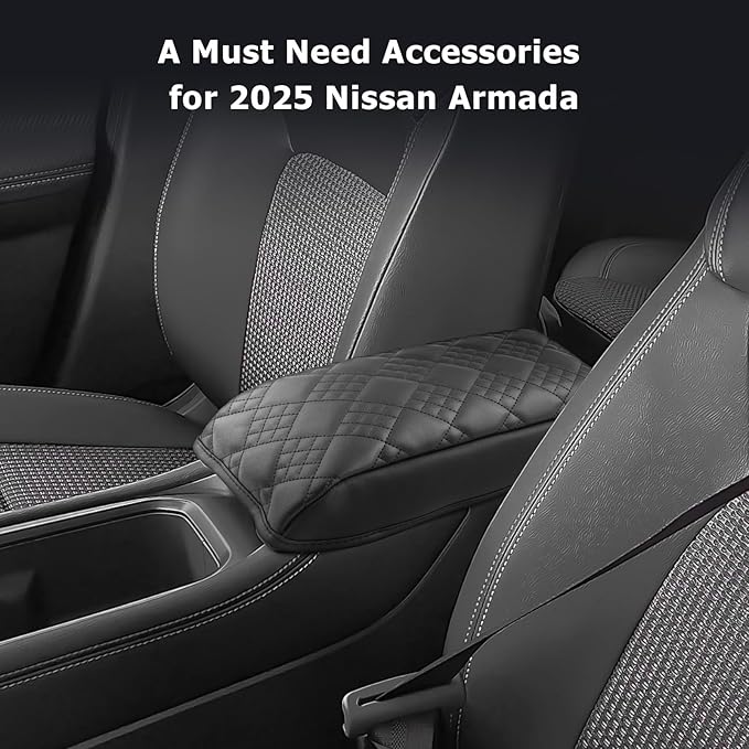 LUWU 2025 Kicks Center Console Cover Compatible with 2025 Nissan Kicks Accessories 2025 Kicks S/SV/SR Armrest Cover Armrest Console Cover (Thick Black)