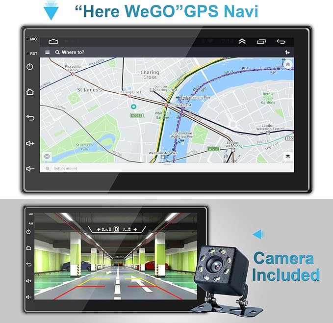 Double Din Car Radio Support Wireless CarPlay & Wireless Android Auto, [2G+32G] 7 Inch Touchscreen Car Stereo with Bluetooth+WiFi+RDS/FM+GPS Navi+Backup Cam+Mirror Link,Car Audio Receivers