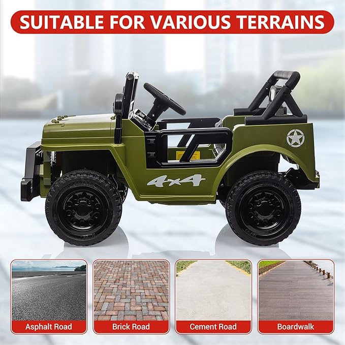 Ride On Car,12V Electric Car for Kids with Remote Control, MP3, LED Headlights, 2 Motors, Double Doors, Safety Belt, Ride On Toys for Boys Girls