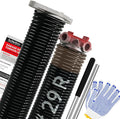 Pair of 1.75" Garage Door Torsion Springs Set with Non-Slip Winding Bars&Gloves, High Precision Electrophoresis Oil-Free Black Coated for Replacement, MIN 16,000 Cycles (0.234 x 1.75"x 29")