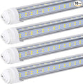 R17D/HO 8FT LED Bulbs - (20 Pack) Rotate V Shape, 6000K Daylight 120W, 18000LM, 300W Equivalent F96T12/DW/HO, Clear Cover, T8/T10/T12 Replacement, Dual-End Powered, Ballast Bypass