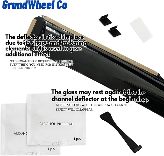 Window Deflectors Smoke Tinted in-Channel Side Window Vent Visor Deflectors Rain Guards Compatible with F-150 2015-2020 Regular Cab, SuperCrew, SuperCab - 2pcs. GW0878